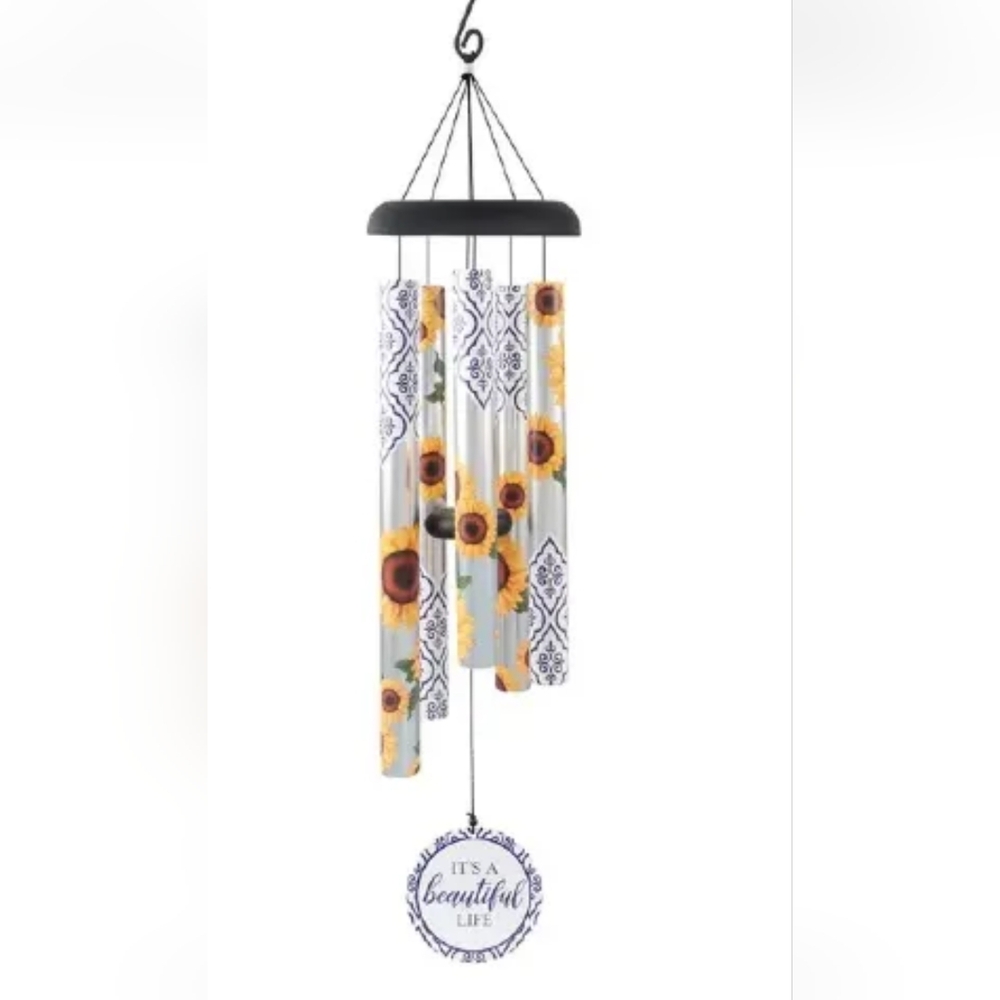 NWT NIB Carson 38" Windchime, Sunflowers, It's a Beautiful Life